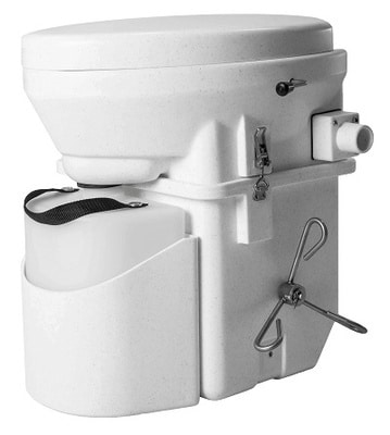 The pioneering Nature's Head composting toilet on a white background. 