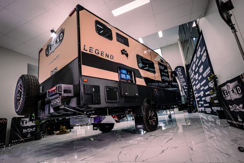 The exterior of the Legend Trackline showing the reinforced exoskeleton