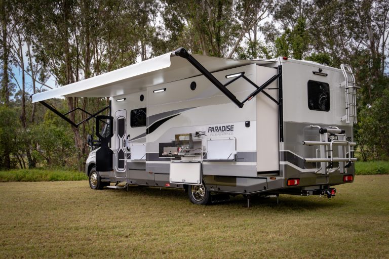 Off-grid ability boosted in the dual slide-out Paradise Independence Platinum motorhome